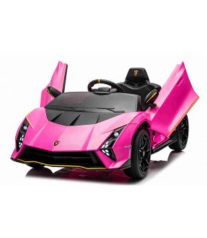 Coche para niños Lamborghini Invencible rosa, 4 motores 12v, RC, asiento cuero, ruedas goma INDA461-RA-S319.CHAP